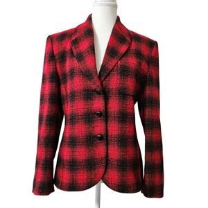 Vintage Wool Blend Blazer Size 8 Made In USA Victoria Creager Preppy Tailored